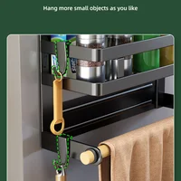 2-3Layer Magnetic Refrigerator Organizer Kitchen Storage Shelf Adhesive Towel Holder Side Mount Rack Home Kitchen Organization - Image 4