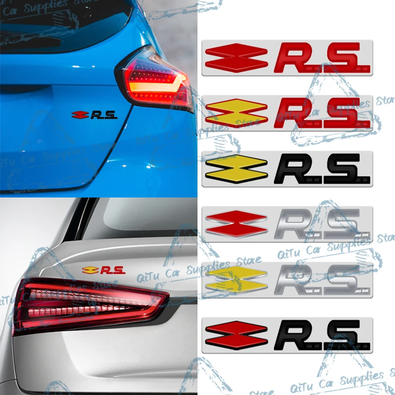 Car Styling Metal RS Emblem Logo High Quality Car Rear Trunk Badge Decor Sticker For Clio Kadjar Megane GT Rafale Duster Kangoo