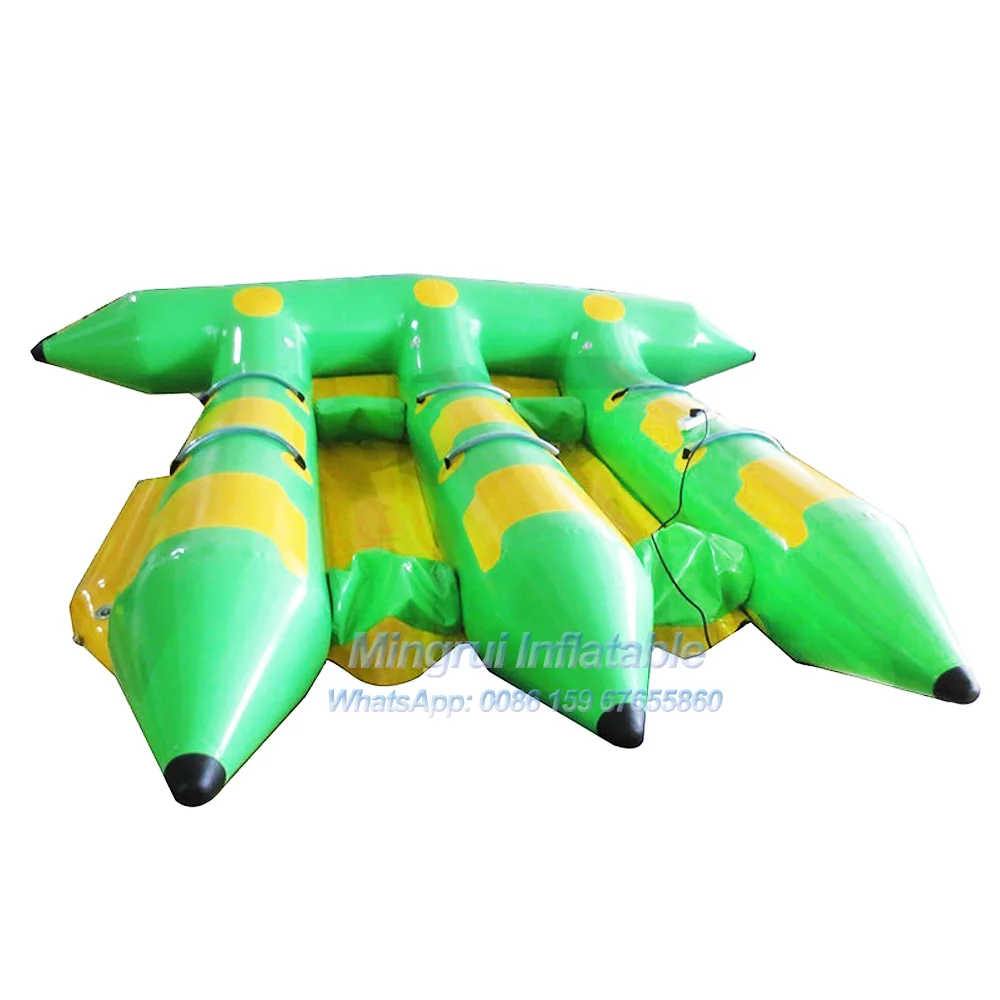 Inflatable Banana Boat for Water Park, Water Park Games, Flying Fish, Towel Tube, 6 Seat, Hot Sale