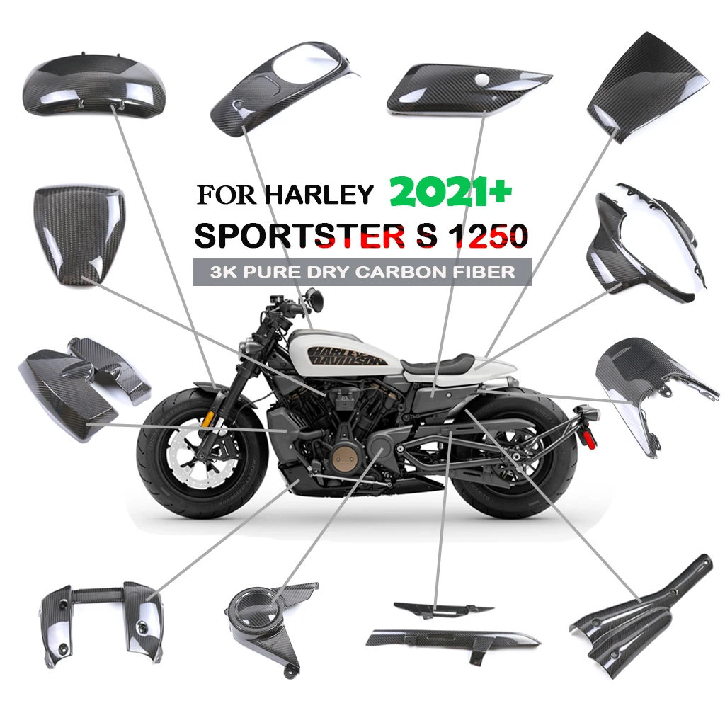 

Fender Fuel Tank Cover Side Panel Fairing Dry Carbon Fiber Motorcycle For Harley Sportster S 1250 RH1250S 2021 2022 2023 2024