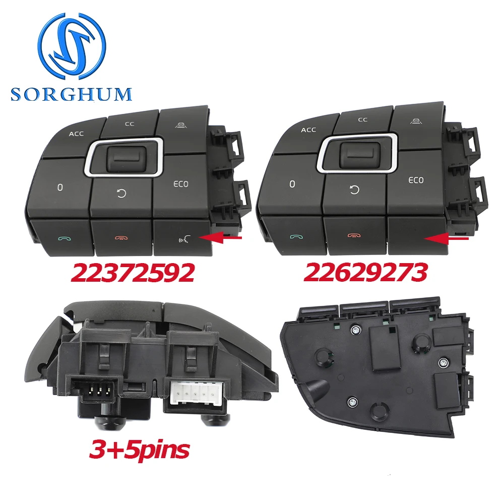 22629276 22372592 21957047 21957046 22372590 Für Volvo FM FH V4 VOL Lenkrad-Schaltermodul Licht-Tastensteuerung 12V – Detail 4