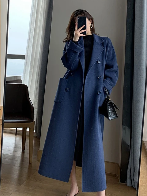 Jmprs Winter Woolen Long Coat Casual Women Double Breasted Faux Wool Jacket Fall Fashion Korean Ladies Black Clothes New Wool Blends AliExpress