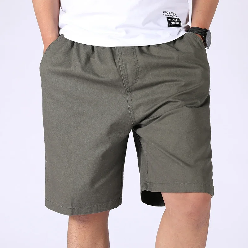 Herren Casual 100% Baumwoll-Shorts Weich Gewaschen Locker Sitzende Bermuda-Shorts Sommer Elastischer Bund Kordelzug-Shorts für Herren Tägliche Kleidung – Detail 5