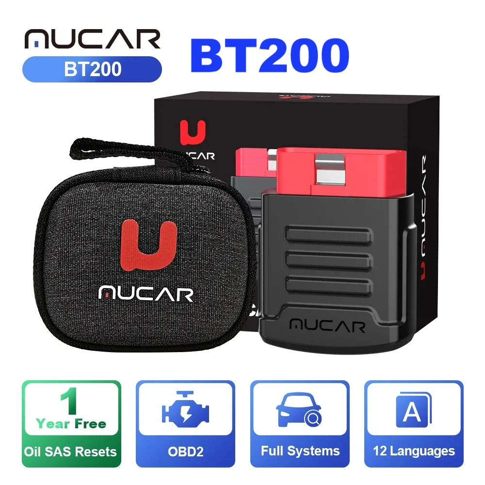 Mucar Bt200 Bt200 Pro Auto Scan Tool Obd2 Diagnostisch Hulpmiddel Volledige Systeem Diagnose Scanner Voor Alle Auto 15 Reset Code Lezer - afbeelding 1