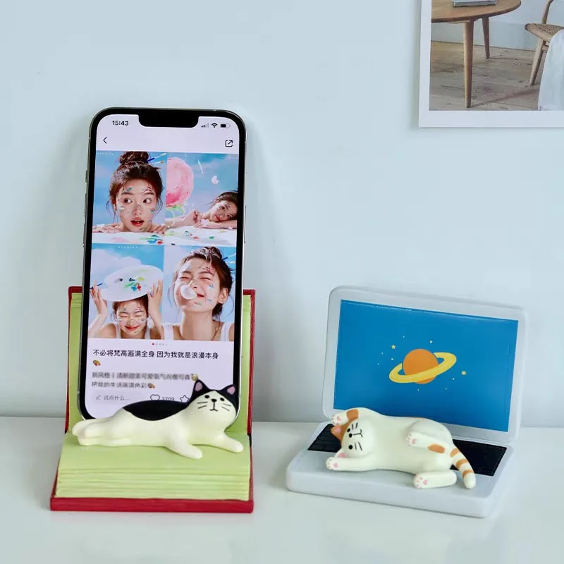 JUSTINLAU Desktop Lazy TV Drama Chaser Phone Stand Can Hold Tablet Multi Functional Storage Rack Home High Beauty Ornament - view 3
