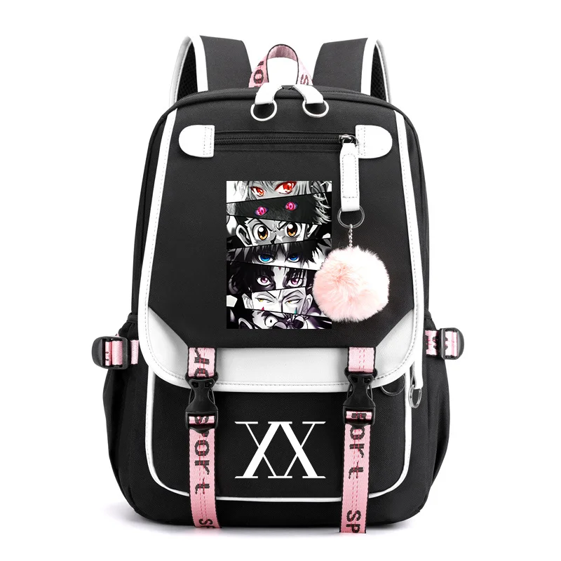 New Popular Anime Pattern Backpack Teenagers Casual Street Cool Backpack High Quality USB Rucksack Anime Backpacks