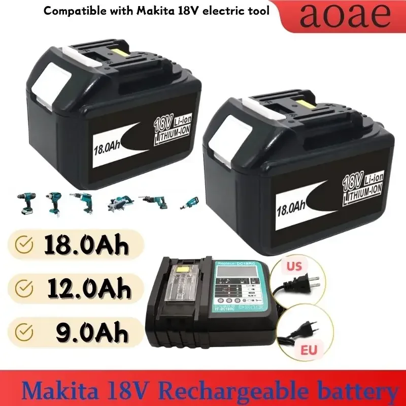 

original Makita Rechargeable 9.0Ah 18V Li-Ion Battery BL1830 BL1815 BL1860 BL1840 194205-3 Replacement Power Tools Battery