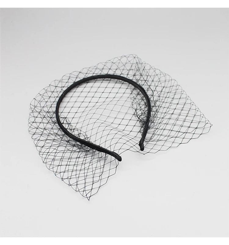 Masked Mesh Hair Hoops French Elegant Mysterious Headdress Wedding Dress Headwear Celebrity Evening Party Hair Clips Immortal