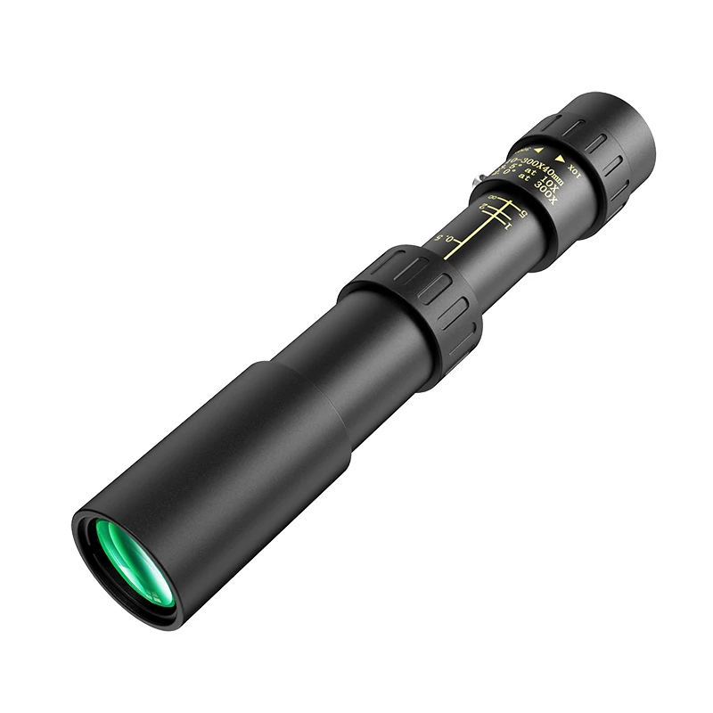 Telescopio monoculare HD 10-300X40 Mini telescopio portatile per telefono cellulare con supporto Telescopio per birdwatching da caccia da campeggio esterno