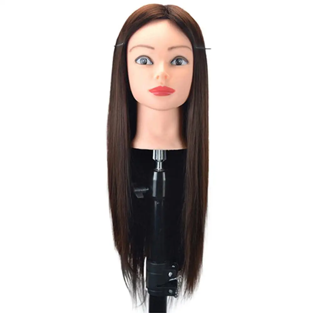 Real Hair Doll Head For Hairstyle Professional Training Head Kit Mannequin Head Styling To Practice Hot Curl Iron Straighten