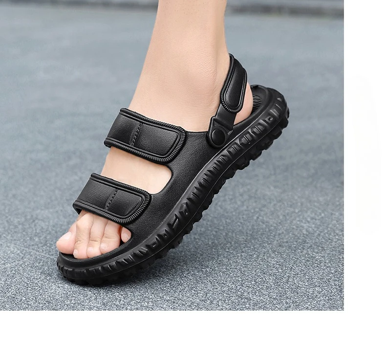 Sommerliche Übergrößen-Herrensandalen: Outdoor-Freizeitschuhe, Leder-Gartenschuhe, Rutschfeste Römerschuhe, Strand-Flip-Flops – Detail 18