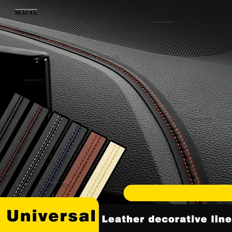 Universal Car Mouldings Trim Pu Leather DIY Braid Decorative Line Strip For Door Dashboard Sticker Car Interior Accessories