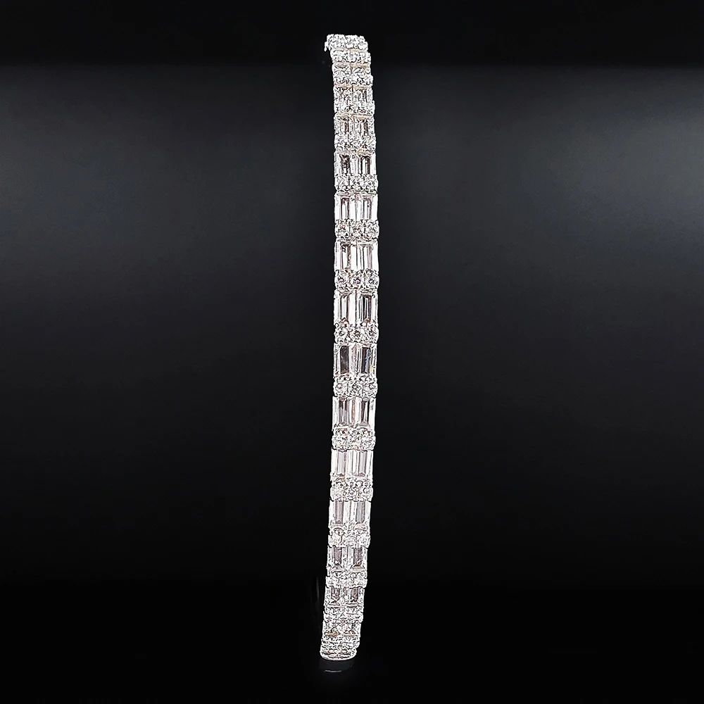 New Silver Color Princess Bracelet Bangle for Women Anniversary Gift Jewelry Wholesale S8059