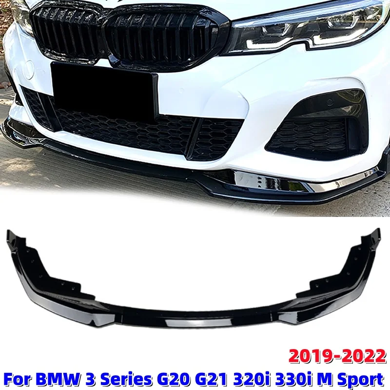 

3Pcs Car Front Bumper Lip Diffuser Spoiler Kit For BMW 3 Series G20 G21 320i 330i M Sport 2019-2022