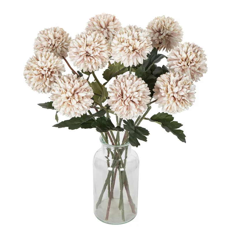 Hot sale Artificial Flower Silk Ball Chrysanthemum Wedding Bridal Bouquet Home garden wall christma Festival Decoration DIY gift