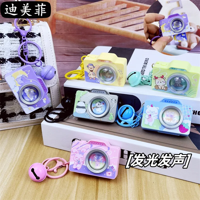 Creative Mini Cartoon Luminous Sound Retro Camera Keychain Simulation Camera Pendant Small Gift