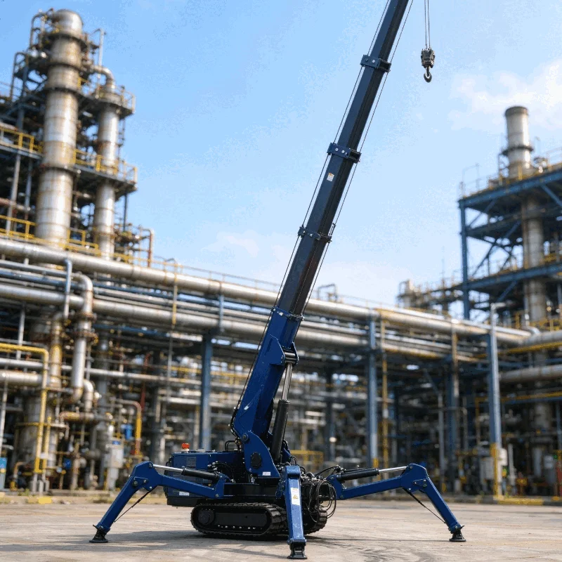 Customized Robust 8t Spider Crane Micro Crawler Crane for Shipyard Repair Narrow Site Lifting Heavy Load Hoisting Maintenance