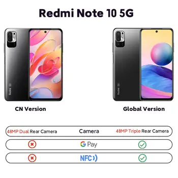 5G Smartphone Xiaomi Redmi Note 10 128GB 256GB 7nm Dimensity 700 6,5 palcový displej 48MP fotoaparát 5000mAh mobilní telefony Globální ROM 8 nejlepší prodej Redmi Note 10 128GB - №1