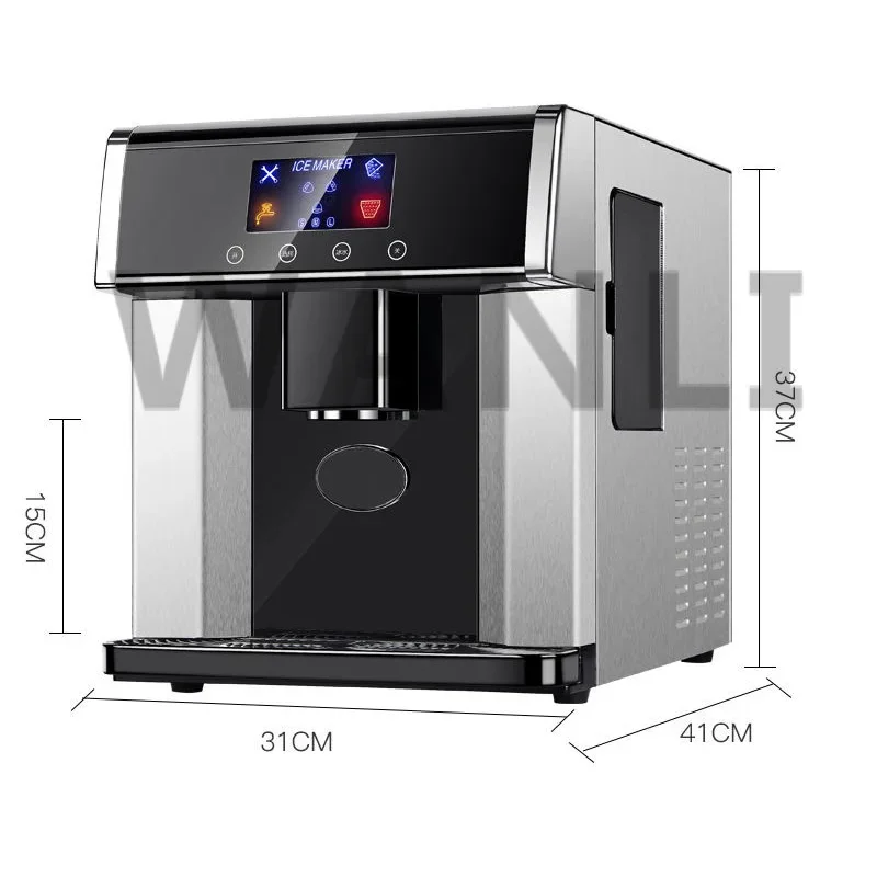 Mesin pembuat es batu otomatis komersial 15kg/24 jam, mesin pembuat es batu bulat peluru listrik portabel untuk rumah tangga