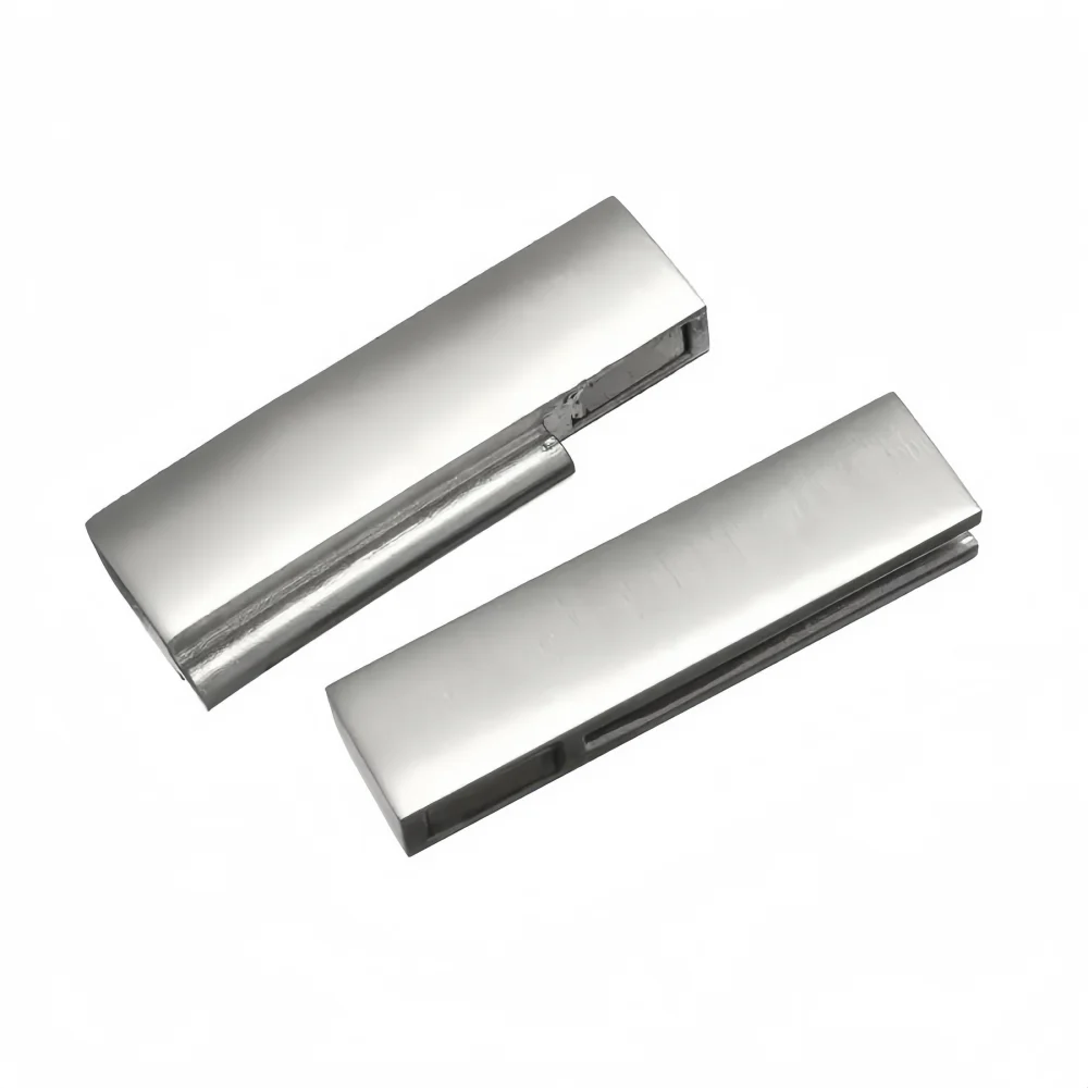 5Pcs Stainless Steel Magnetic Clasp 34x4mm Hole Leather Cord Bracelet Magnet Lace Buckle Necklace DIY Jewelry Making Accessories