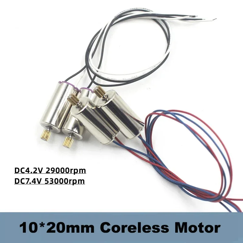 1PC 10mm*21mm 1021 Coreless Motor DC 3.7V 6V 7.4V  53000RPM High Speed with 10T Brass Gear for RC Car Drone Quadcopter Aircraft