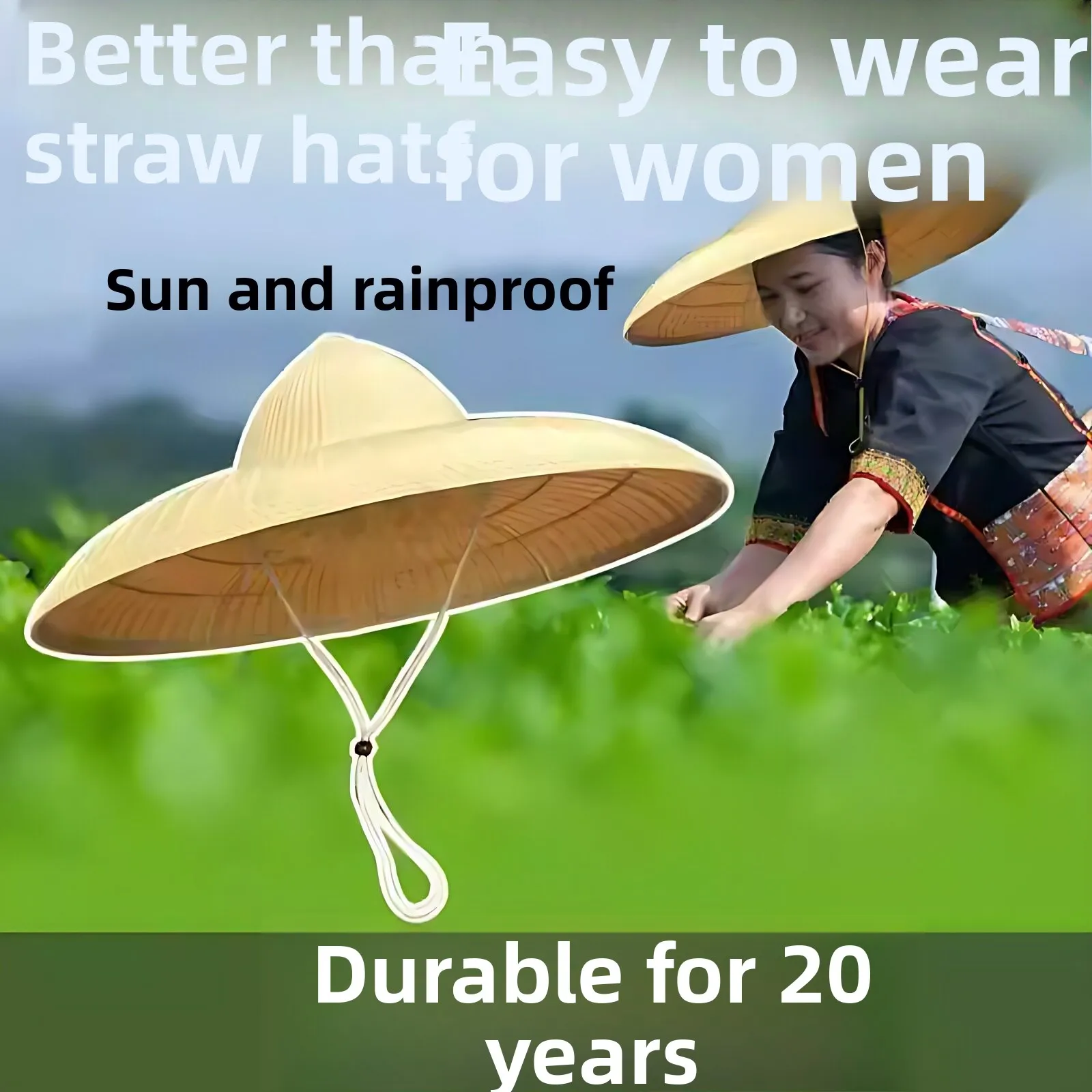 

Hainan Style Waterproof Outdoor Fishing Cap Men Women Universal Spring Summer Autumn Large Brim Country Labor Work Hat