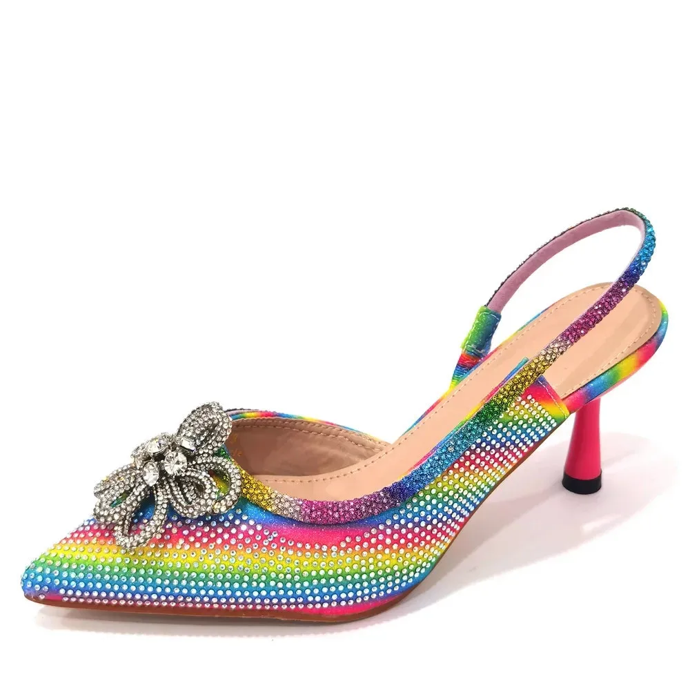 Neue spitze Damenschuhe und Sandalen, luxuriöse Designer-Sandalen mit hohen Absätzen für Hochzeiten, nigerianische Damenschuhe für Partys – Detail 4