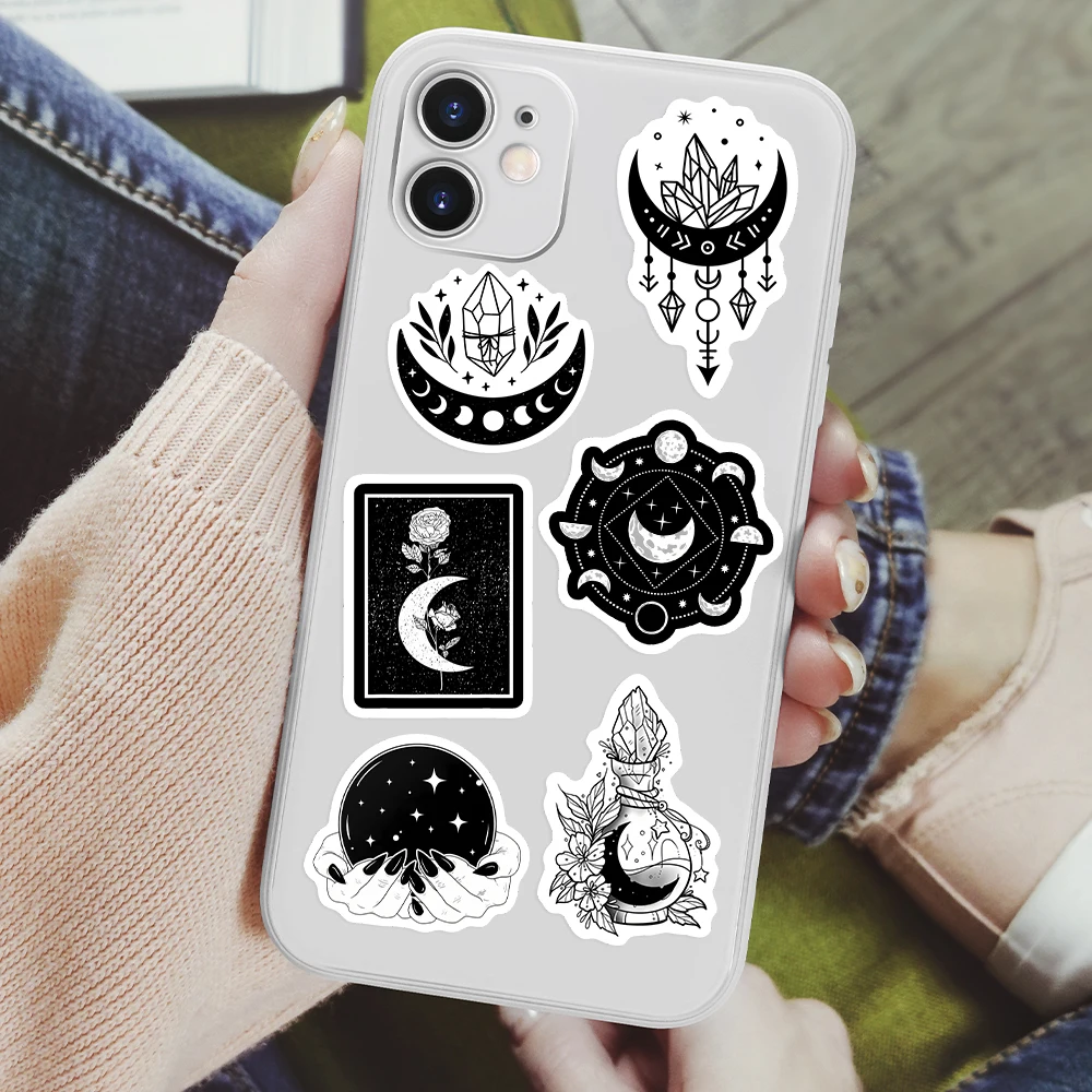 Cool Witch Moon Gothic Aesthetic Art Stickers DIY Toys Skateboard Laptop Cup Bike Motorcycle Phone Luggage Kids PVC Waterproof