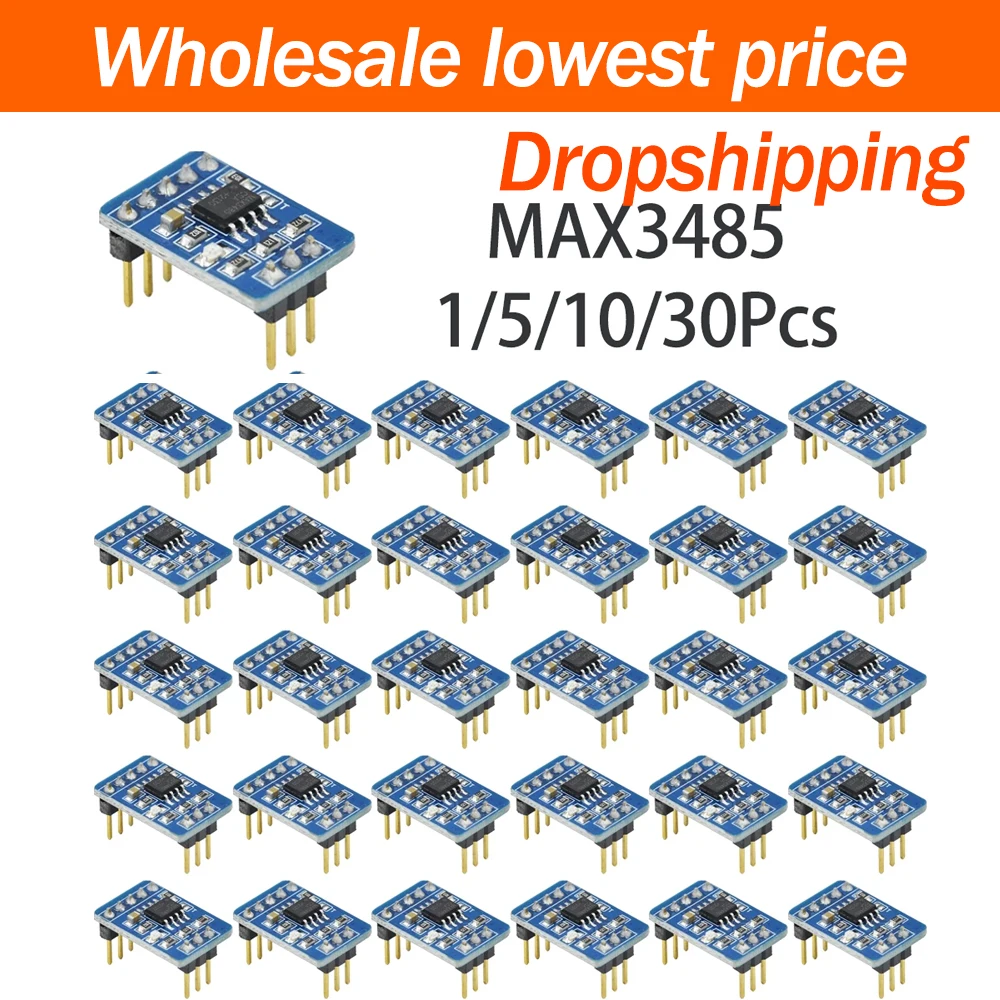 1/5/10/30Pcs MAX3485 TTL To RS485 Transceiver Module Serial Level Converter Serial Bus Adapter Multi Node Communication Module