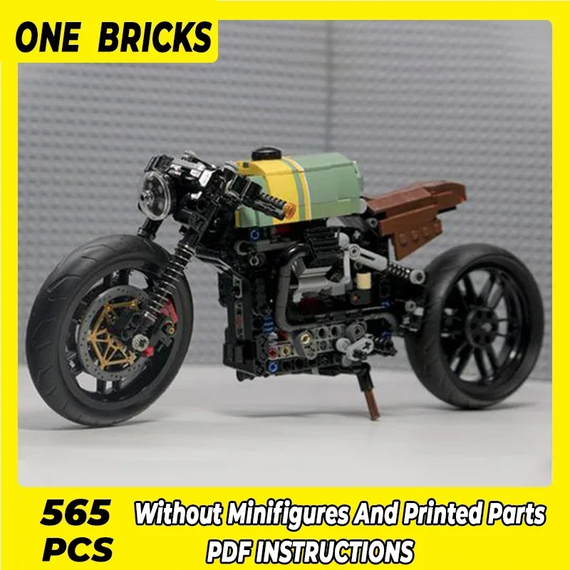 MOC-décennie s de construction de moto pour enfants, modèle de voiture, café, briques techniques, assemblage de bricolage, jouets de construction, cadeaux de vacances