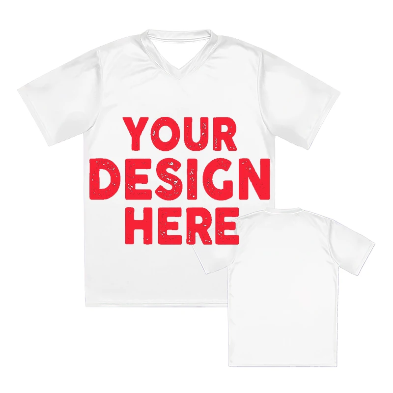 Custom shirt 3D Sports T-shirts For Men Women Summer Football Jersey V-Neck T-Shirt Streetwear y2k Top Gifts T-shirt Kids Tees