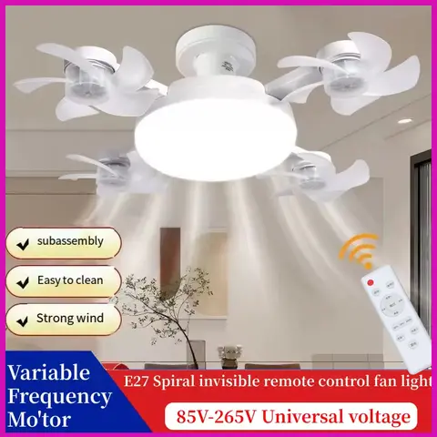 Criativo drone lâmpada de teto ventilador elétrico com luz controle remoto e27 simples silencioso restaurante ventiladores para o quarto decoração casa luz