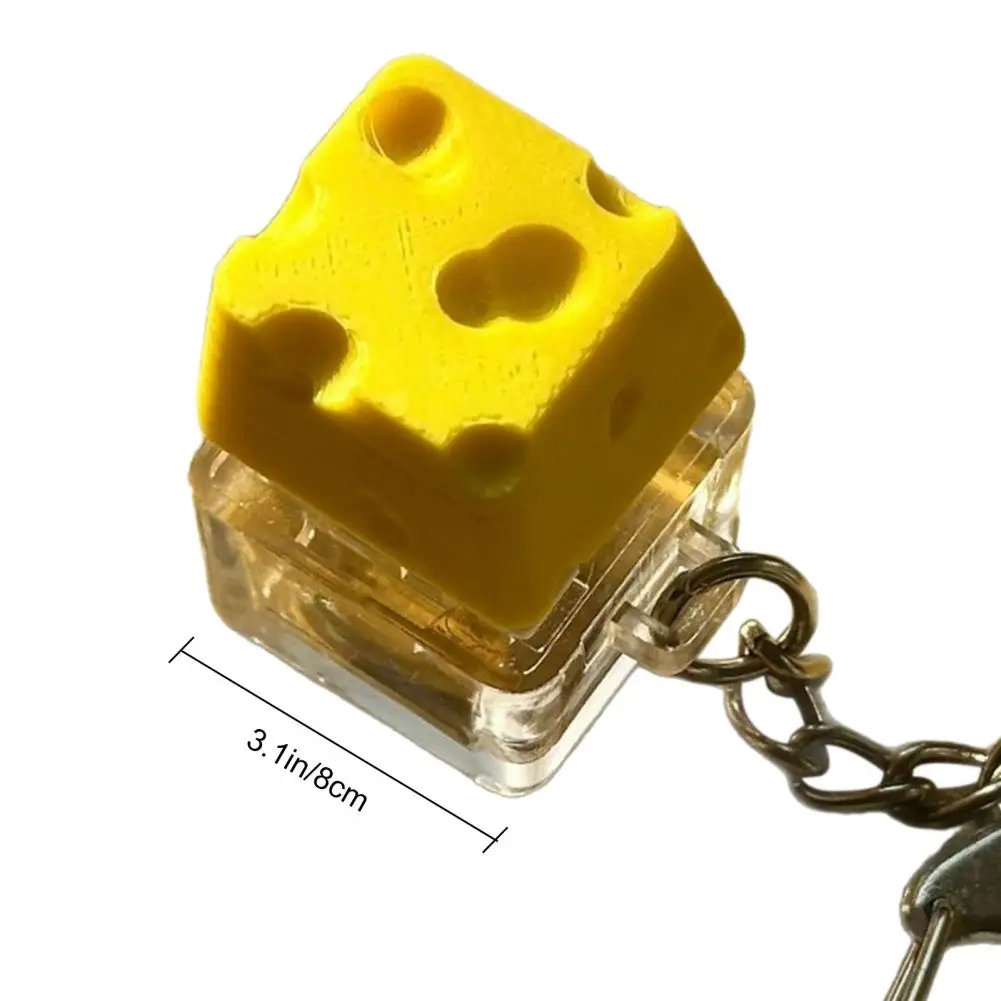 Fidget Keyboard Keychain Cheese Keyboard Fidget Keychain Stress Anxiety Relief Toy Portable Mechanical Keyboard Clicker Keycap