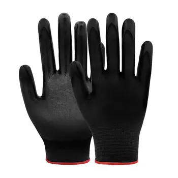 니트릴 코팅 손바닥이 있는 작업용 장갑, 남녀공용 내구성 장갑, 통기성 니트, 확장 손목 원예 장갑, 12 쌍 