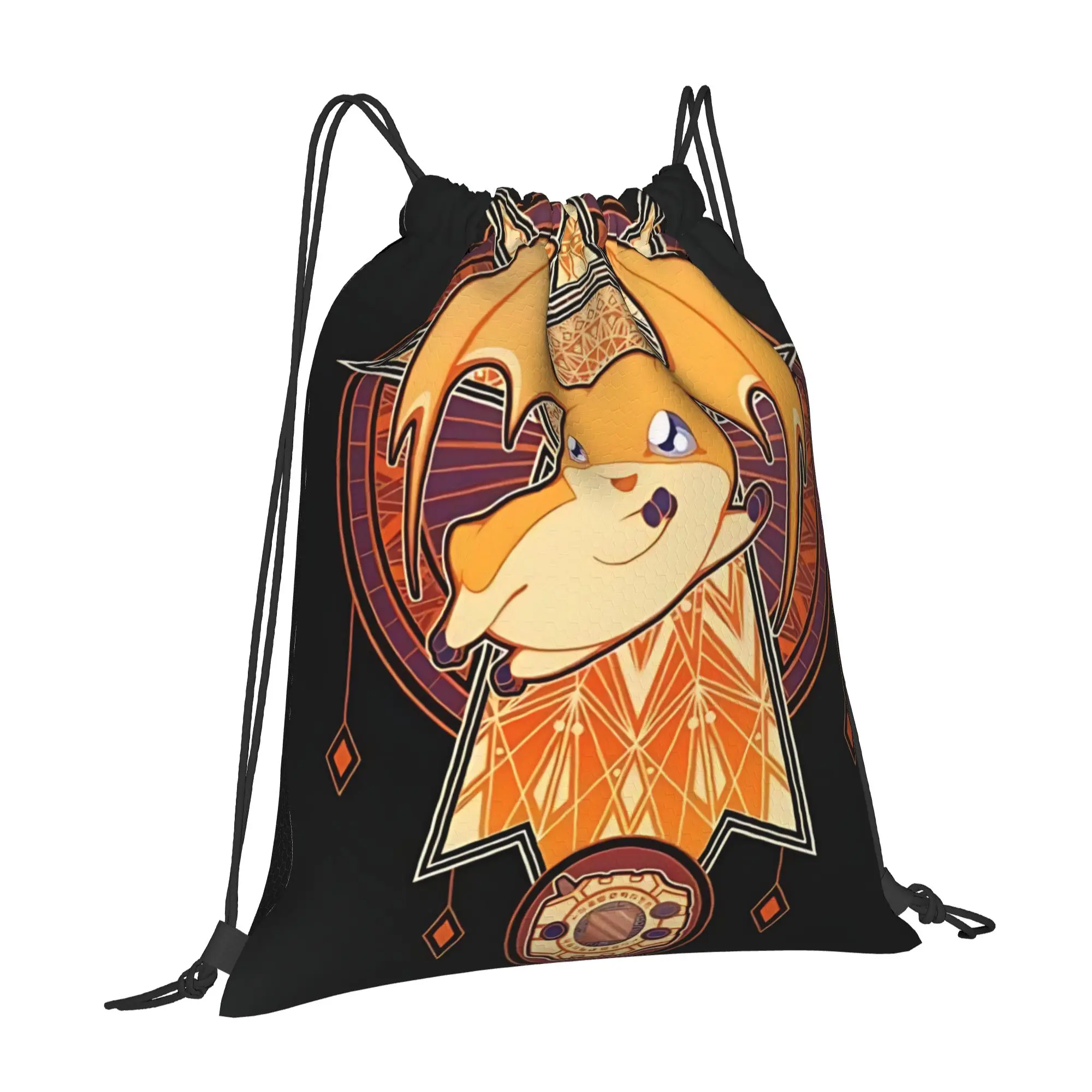 gym Pouch Digital Monster  Drawstring Bags Travel Unisex Storage Organize Bundle Pocket Rope Bag