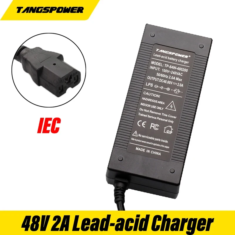 

48V 2A Lead-Acid Battery Charger For 57.6V Lead Acid Battery Pack Fast Charging High quality IEC Connector Portable Charger