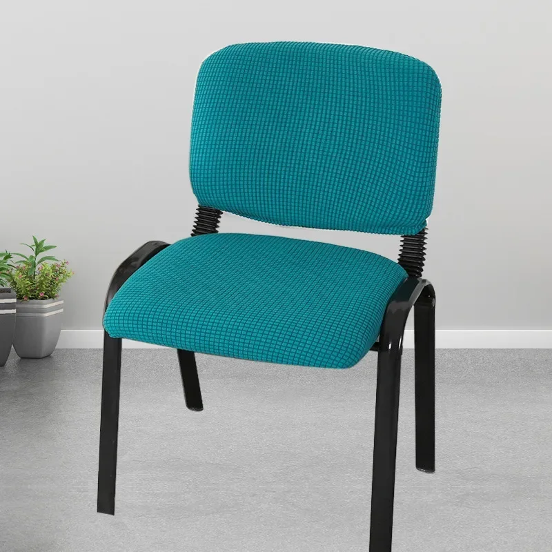 Split Low Back Stoelhoezen Jacquard Effen Kleur Eenvoudig Elastisch Modern Home Decor Stoel Stofbeschermhoes Kantoorkrukhoezen