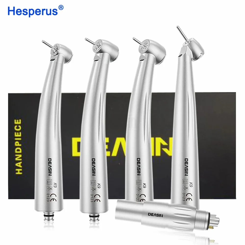 Dent al Optical Fiber LED Turbine High Speed Handpiece 4 Water Spray fit N type quick coupling