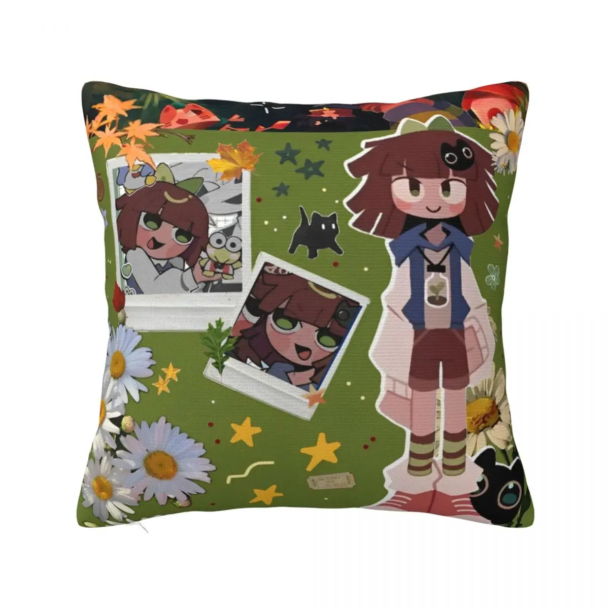 Claire Miss Circle Cartoon Pillow Case Fundamental Paper Education Cushion Covers Creative Decor Pillowcase for Home 40*40cm