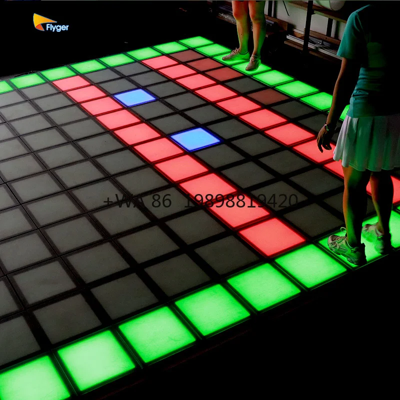

Интерактивные LED-панели для пола: игры с активацией напольных плиток, супер-сетчатая пиксельная система Super Grid Jump, иммерсивная игра «Лава», активный танцевальный пол