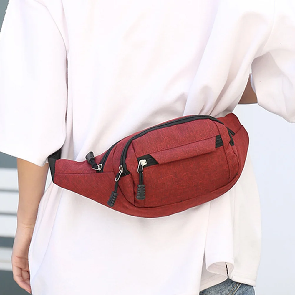 Ceinture de course réglable Durable, sac de taille de sport rouge, porte-clé de téléphone de grande capacité pour hommes, sac de taille de voyage en plein air pour hommes
