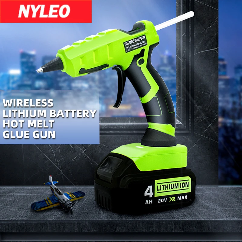 40w Nelio Hot Melt Glue Gun Cordless Li-ion Battery Charging NL227 Interface Compatible with DEWI Makita Milwaukee