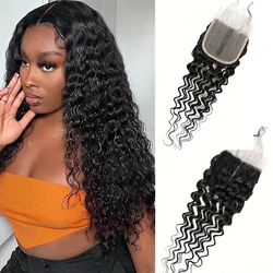 Deep Wave Lace Closure 100% Human Hair Lace Closure 4x1 & 1x4 T Part Lace Wig Closure Cheap Lace Closure Brazilian Remy Hair