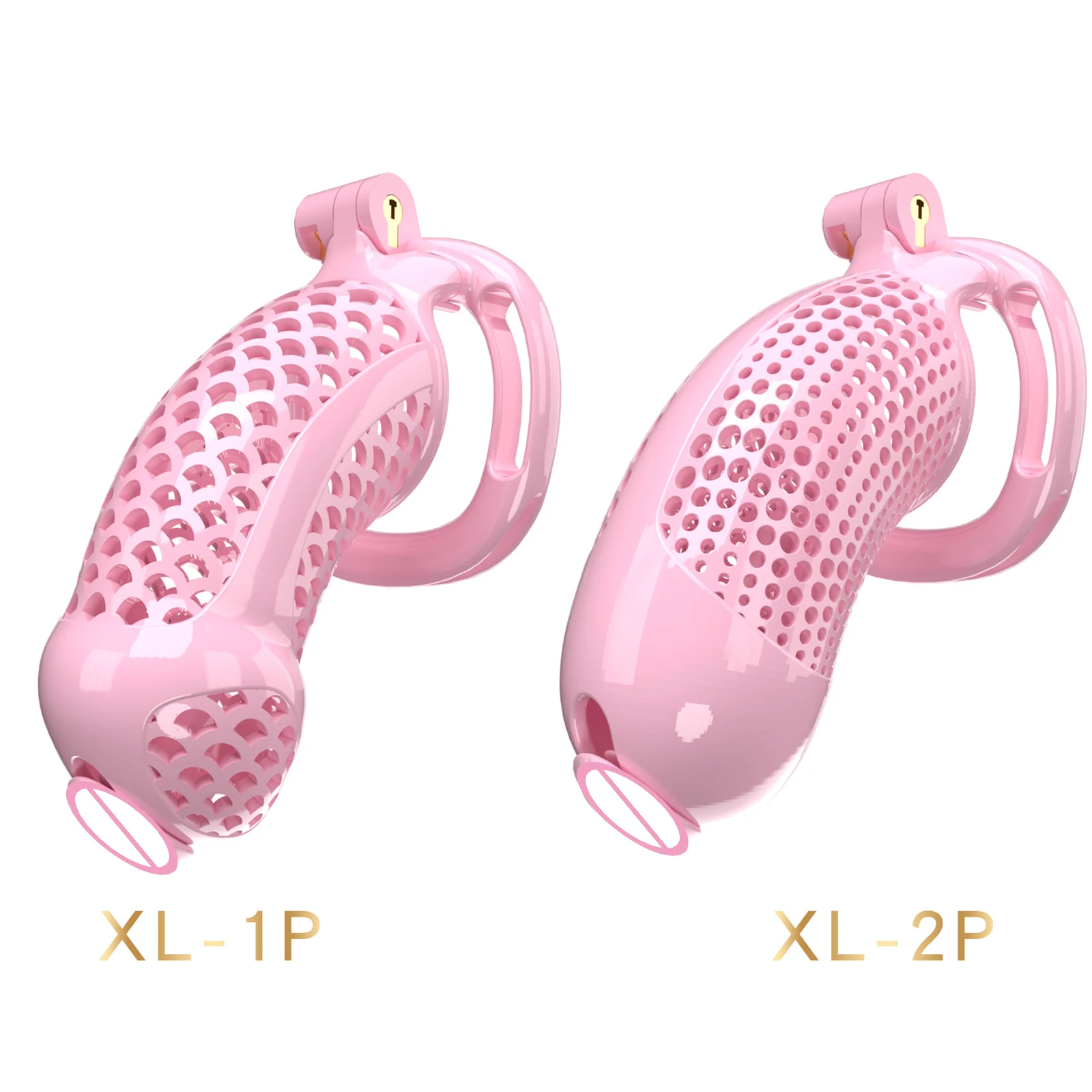 New BDSM Toys Male Chastity Device Lightweight Chastity Cage for Men, Plastic Cock Penis Lock Pink Large, Adult Gay Sex Toys18+ view 3
