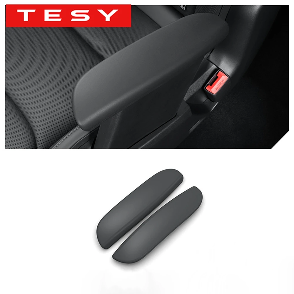 Second Row Armrest Cover For Tesla Model Y L YL 2026 Slip-On Seat Arm Rest Silicone Protector Cap Interior Accessories 1 Pair