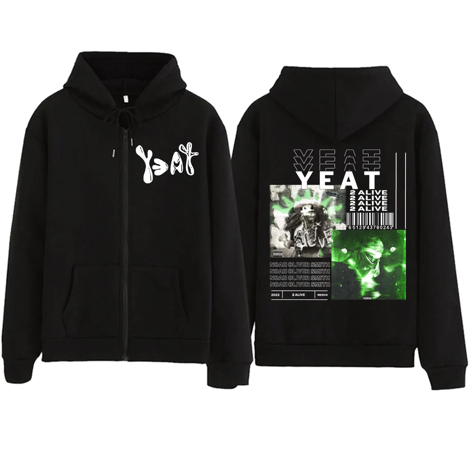 

Yeat 2093 Zipper Hoodie Harajuku Pullover Tops Sweatshirt Streetwear Fans Gift Unisex