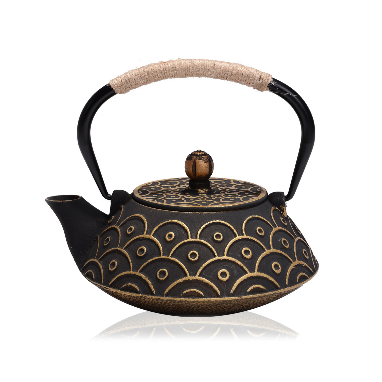 Cast Iron Tea Pot Set Japanese Teapot Tetsubin Kettle Drinkware KungFu Tools Stainless Steel Strainer Tea Kettle 450ml