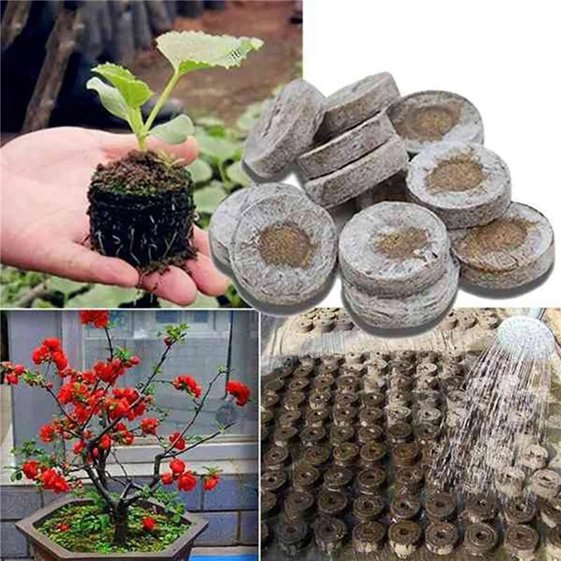 

ABUP-220 Pcs Professional Peat Pellets Plant Starting Soil Block Jiffy Seedling Plugs Environmental Garden Nursery