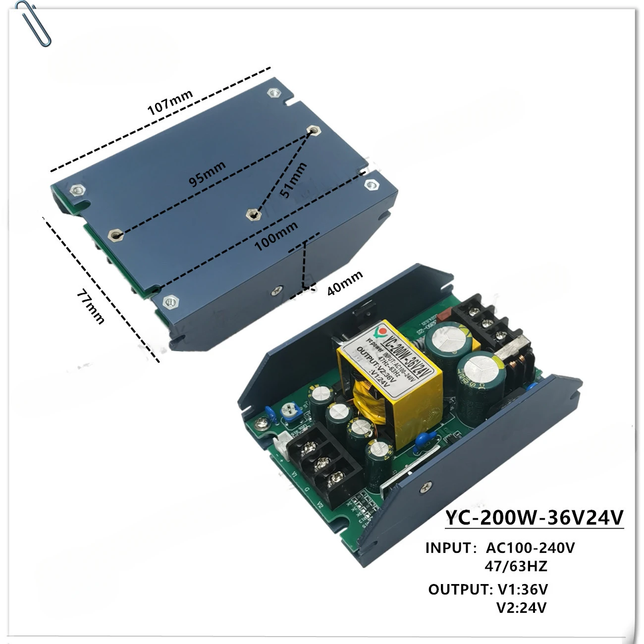 LED Par Light YC200w36v12v COB Power Supply 4-eye Face Light Switching Power Supply Outdoor LED PAR Electric Source Board