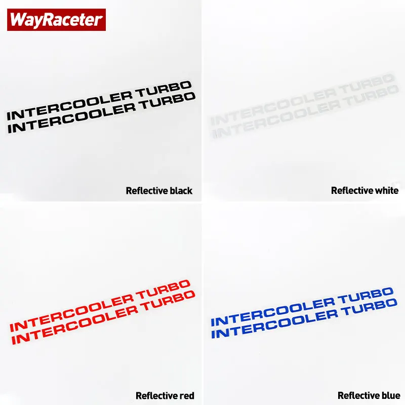 2 Pcs Intercooler Turbo Sticker Reflective Graphics Vinyl Decal For Mitsubishi Pajero Shogun Montero Side MK2 V20 Accessories